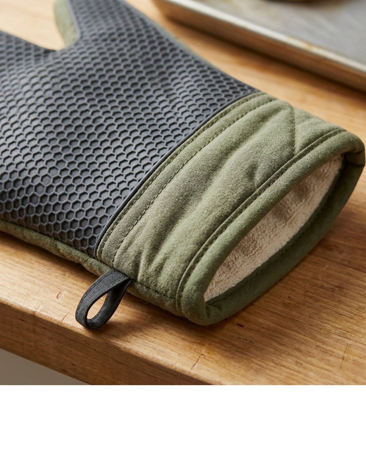 Wpvxg Short Cuff Grip Oven Mitts Olive Pair